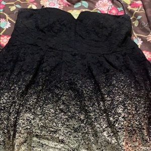 Dress tube top black and foil gold ombré
